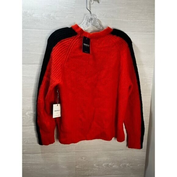 Forever 21 Colorblock Pullover Sweater Knit Long‎ Sleeve Medium - Picture 2 of 4